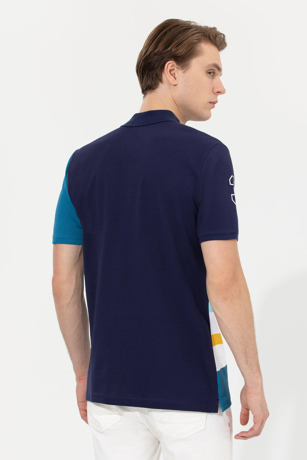 U. S. Polo Assn Мужская темно-синяя футболка с воротником-поло - U.s. polo assn фото 5