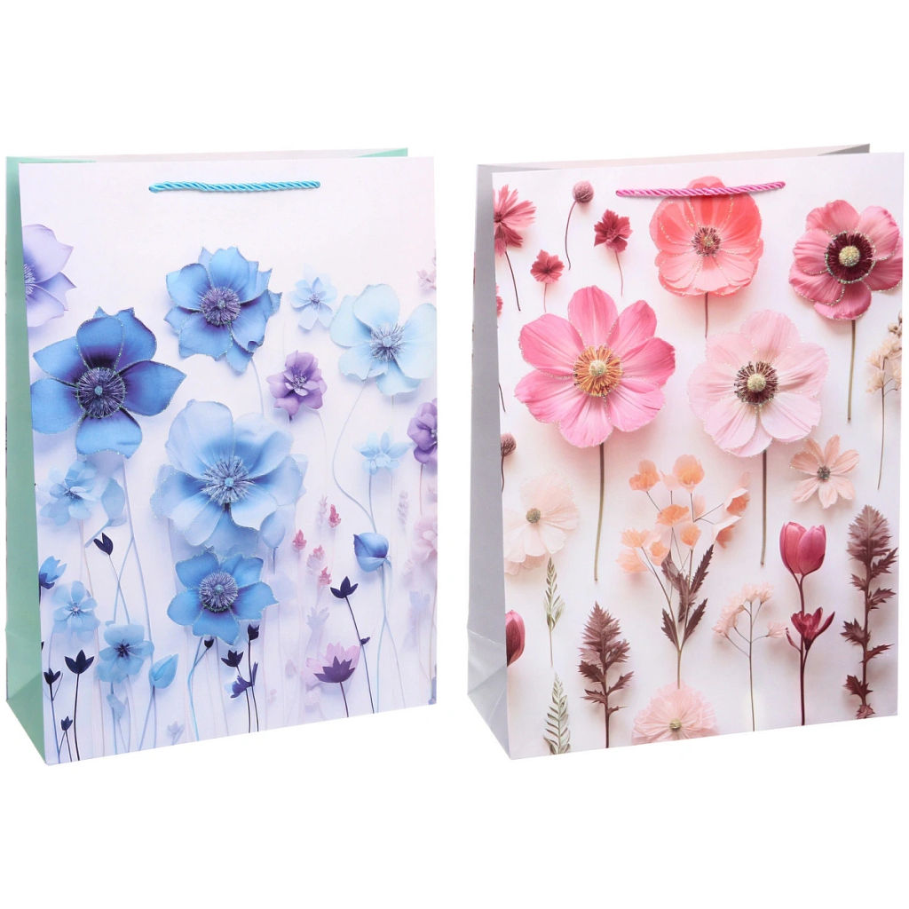 Пакет подарочный "Восковые цветочки" 41.5*30*12 см