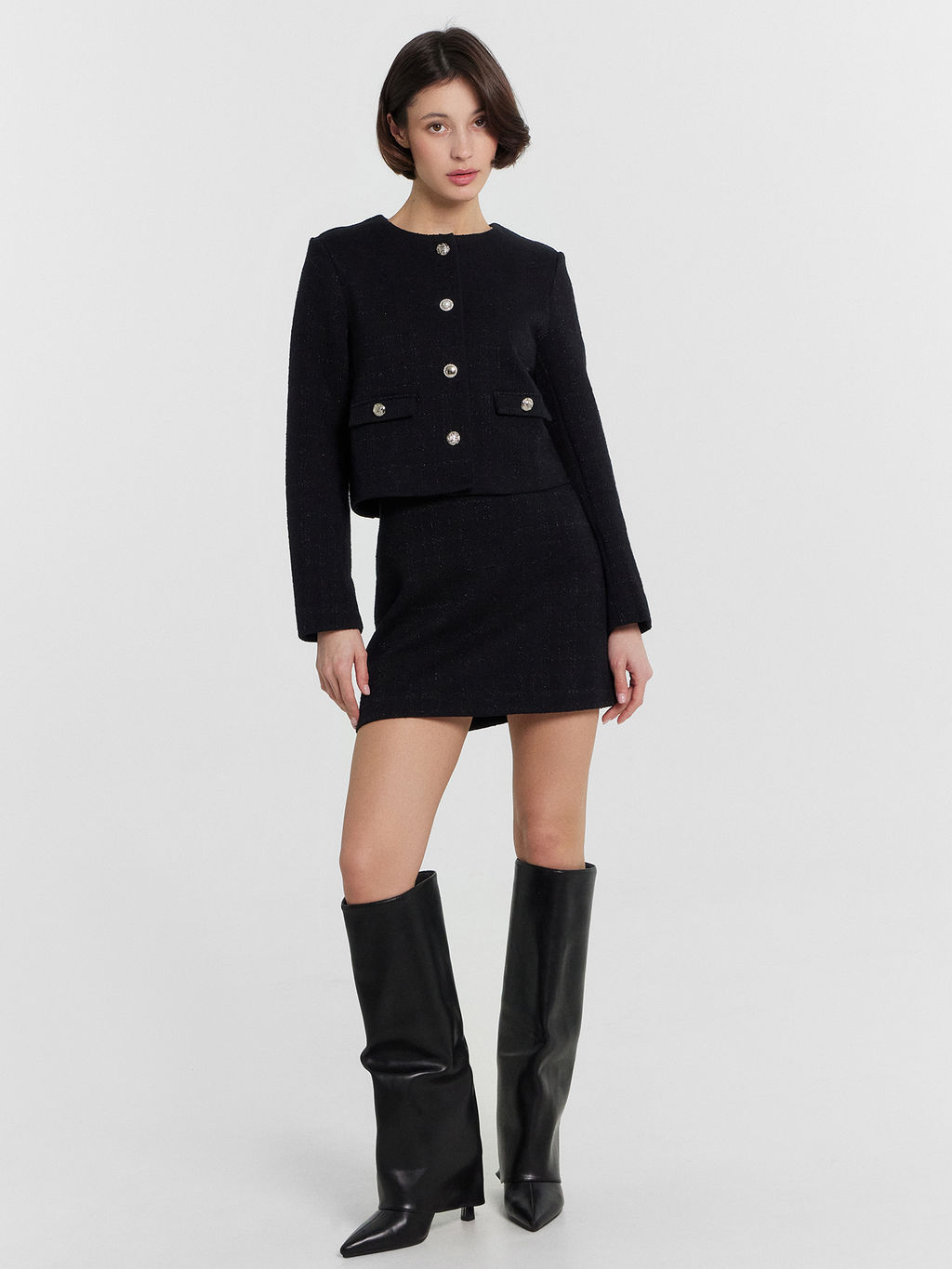 ЮБКА ЖЕНСКАЯ клетка на черном 152805 - Mark formelle фото 3