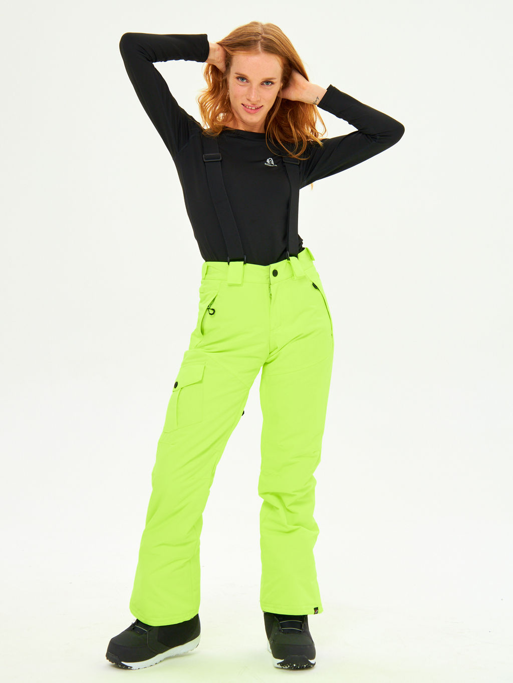 Брюки зимние женские / сноубордические Alpha Endless Симфония склона_YEL Желто-зеленый  фото 6