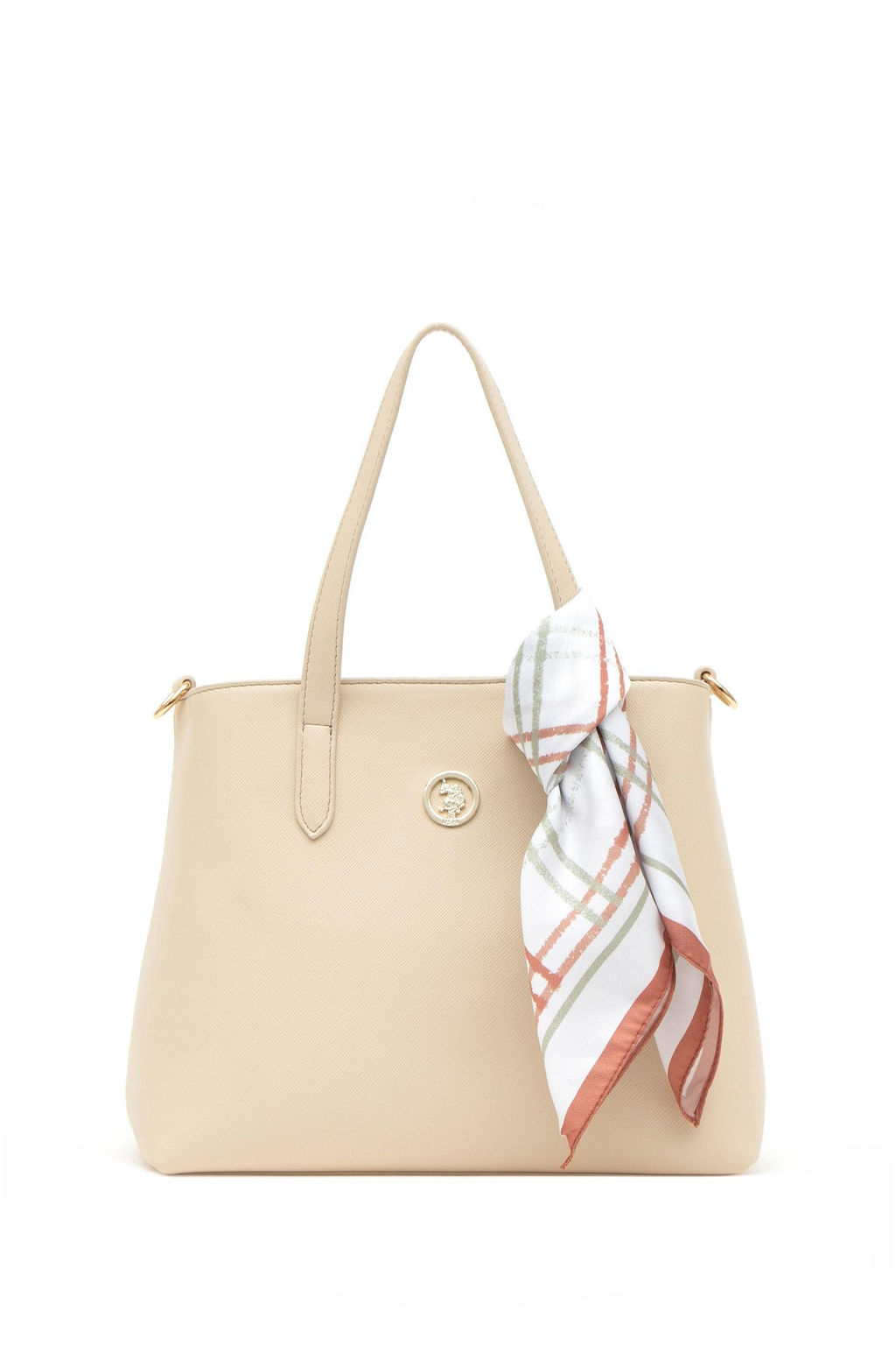 Женская подарочная сумка кремового цвета в штучной упаковке с шарфом Неожиданная скидка в корзине - U.s. polo assn фото 6
