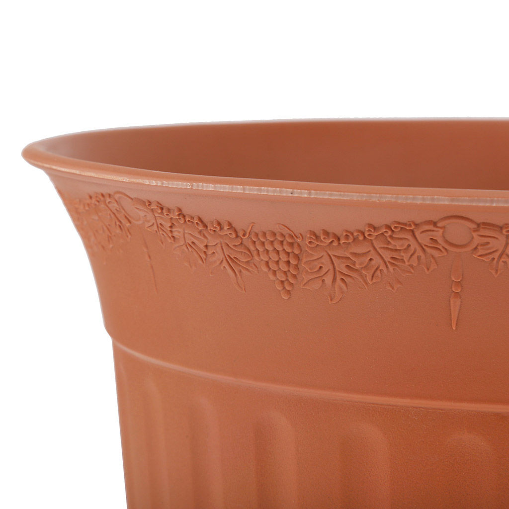 Терракот Горшок для цветов пластмассовый 11л, с поддоном, д29см, h30см, резной орнамент, морозостойкий полипропилен, т.м. NECO (Россия) - Домашняя мода фото 5