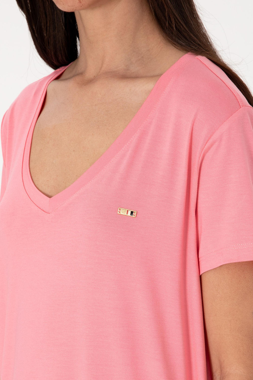 Kad_n Pembe Modal Kar___ml_ V Yaka Basic Ti__rt Sepette S_rpriz _ndirim - U.s. polo assn фото 6