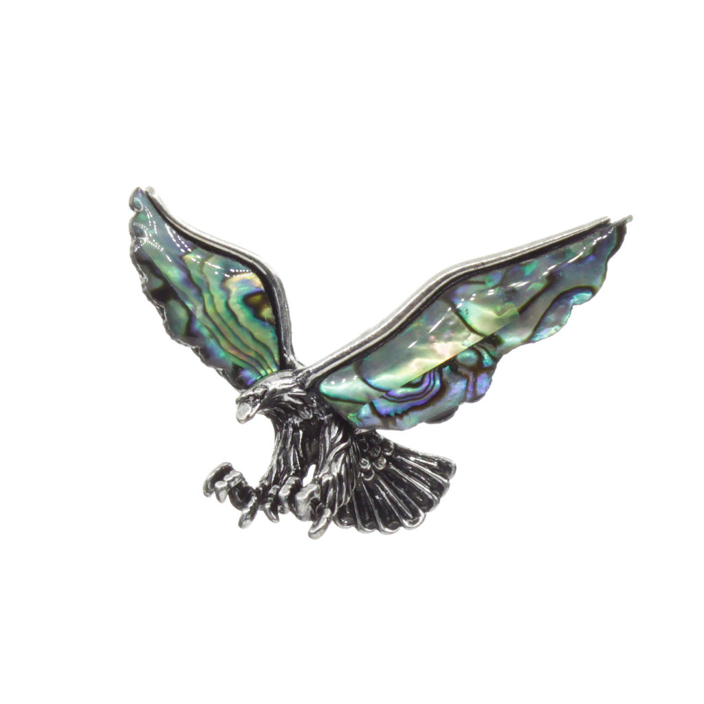 Брошь-подвеска "Ястреб" со вставкой из гелиотиса