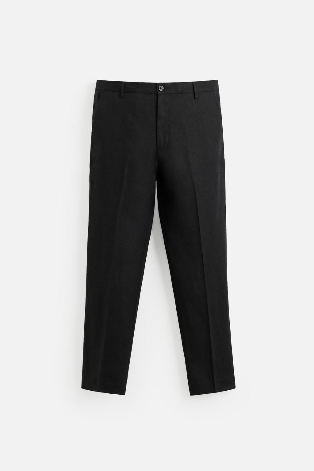 REGULAR FIT 100% LINEN TROUSERS - Zara фото 6