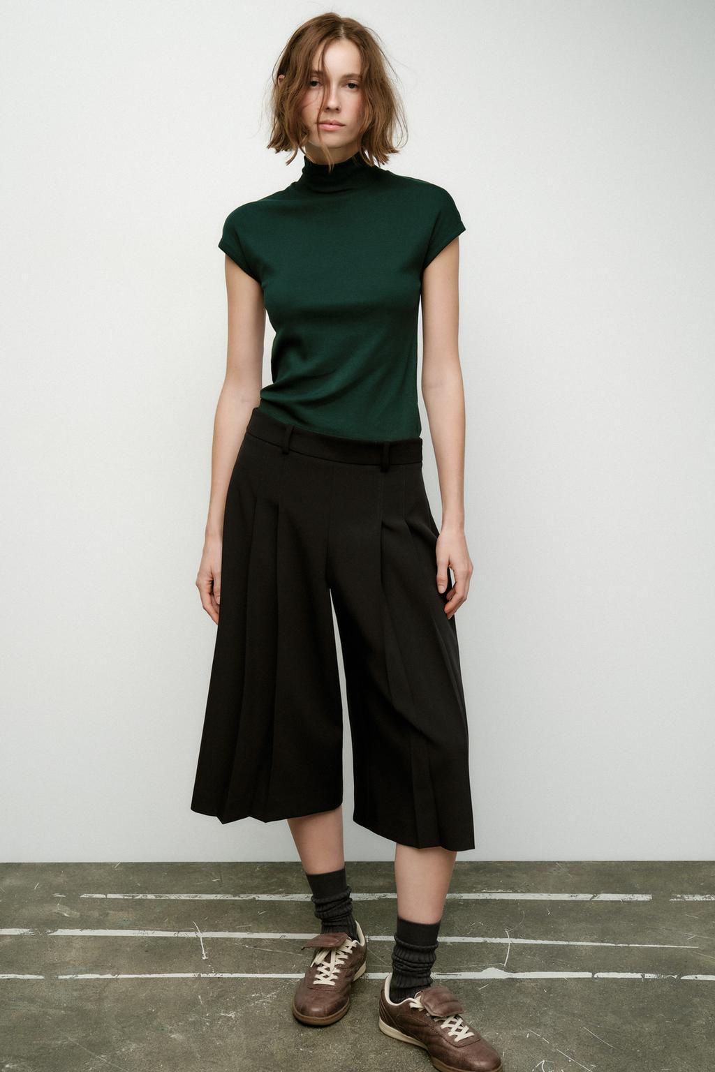 RIBBED HIGH NECK T-SHIRT - Zara фото 17