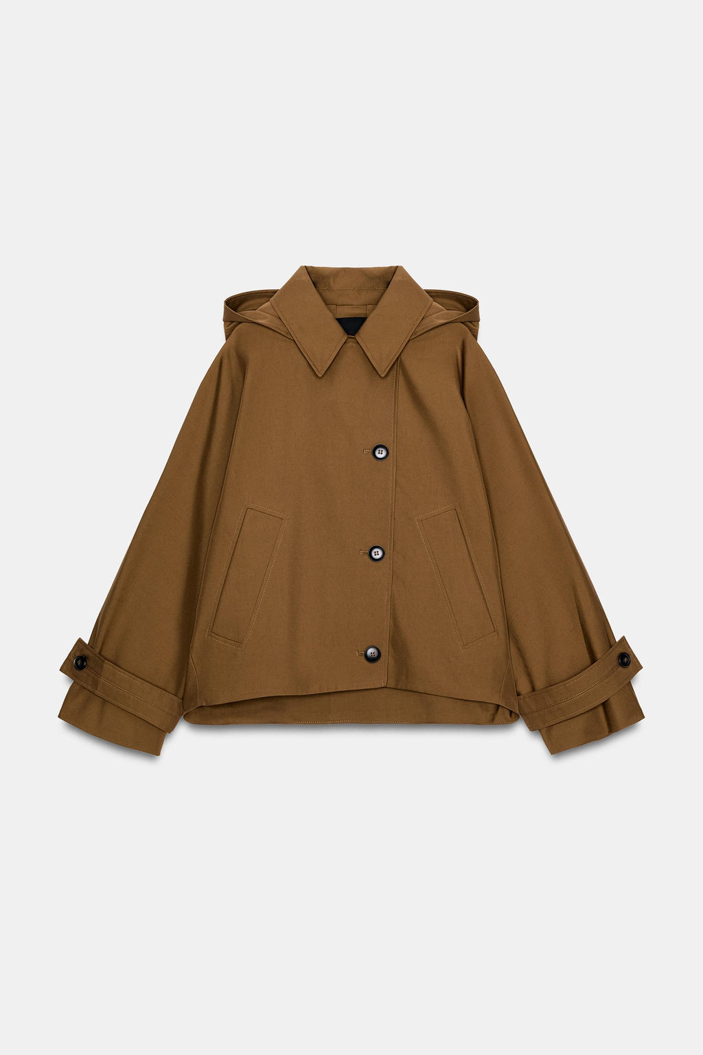 TRENCH CORTO WATER REPELLENT ZW COLLECTION / Tostado - Zara фото 7