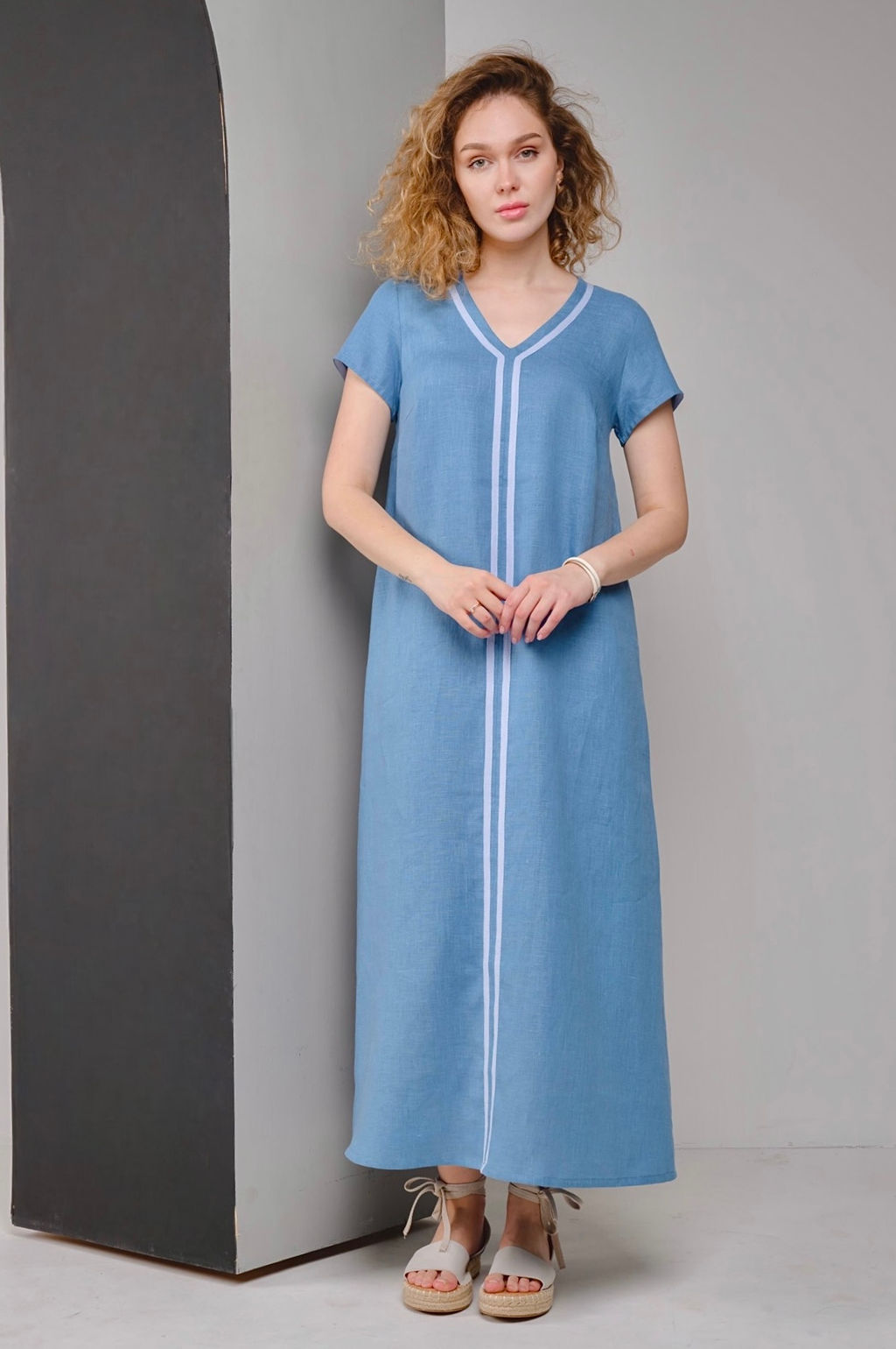 Платье в стиле casual 100% лен - Новый лен фото 6