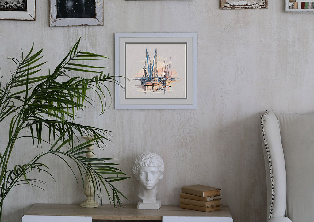 Набор для вышивания PANNA Скетчевые зарисовки GM-7268 Бухта Чарлстона 20.5 х 18.5 см