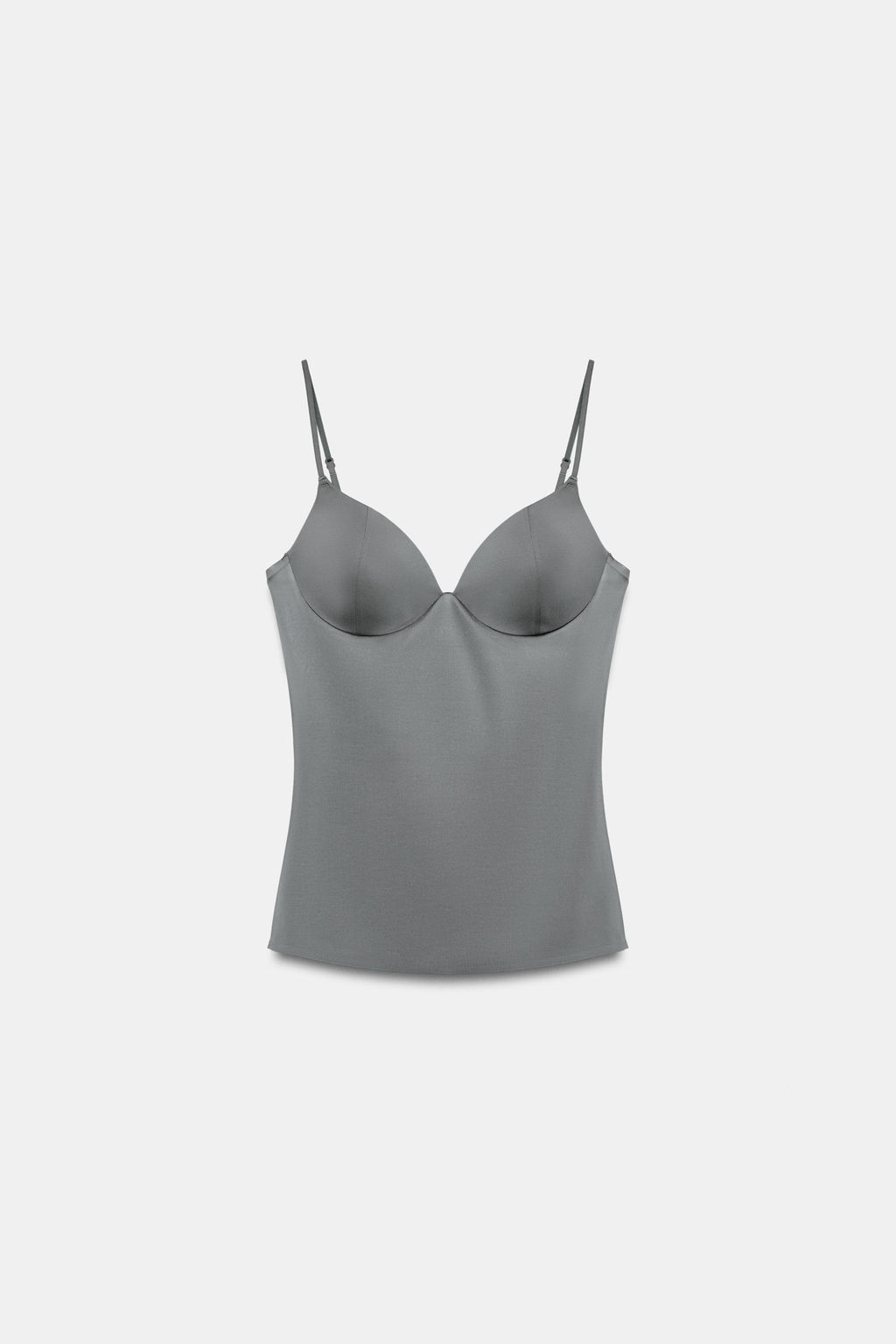 TOP MEZCLA POLIAMIDA / Gris perla - Zara фото 4