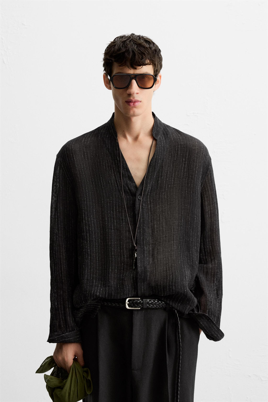 SEMI-SHEER TEXTURED SHIRT - Zara фото 2