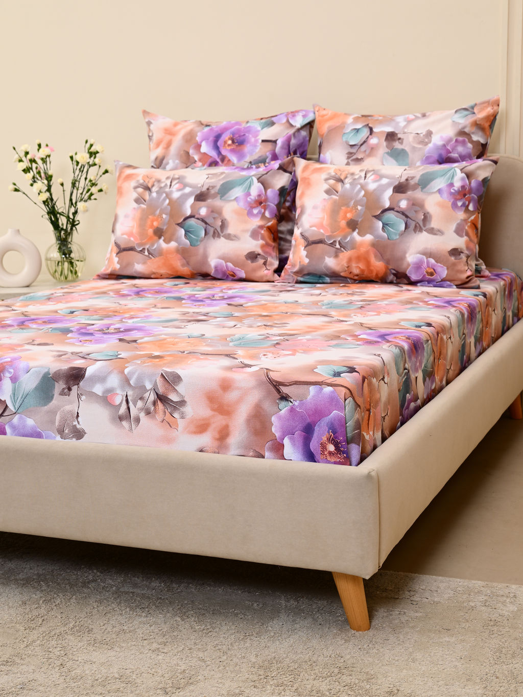 Простыня бязь люкс - Фиалки 150х215