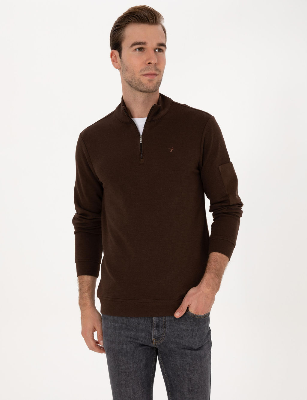 Koyu Kahverengi Regular Fit Sweatshirt