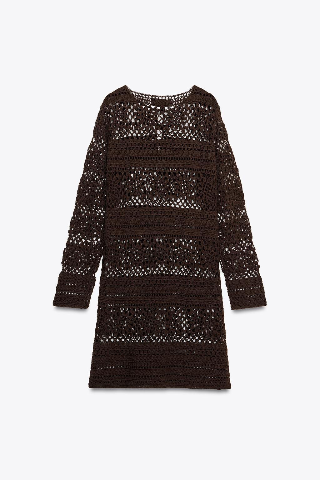 CROCHET KNIT MINI DRESS - Zara фото 6