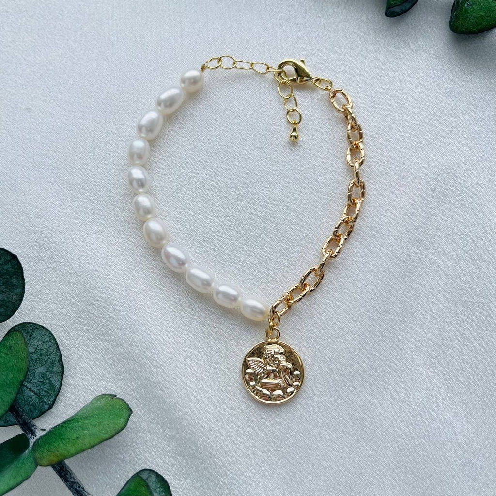 Браслет из Жемчуга с цепочкой 19 см +