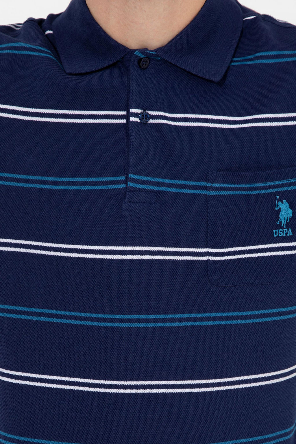 U. S. Polo Assn Мужская темно-синяя футболка с воротником-поло - U.s. polo assn фото 18