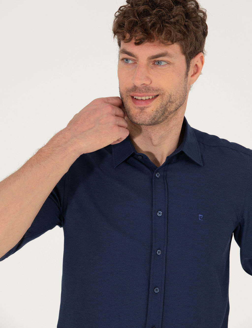Lacivert Slim Fit Oxford G_mlek