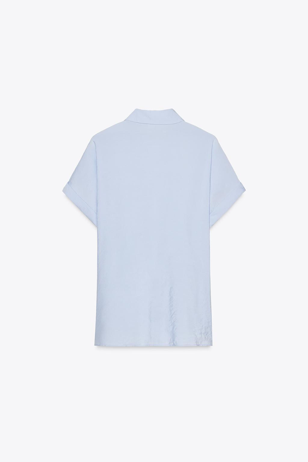 SHORT SLEEVE SHIRT WITH KNOT - Zara фото 6