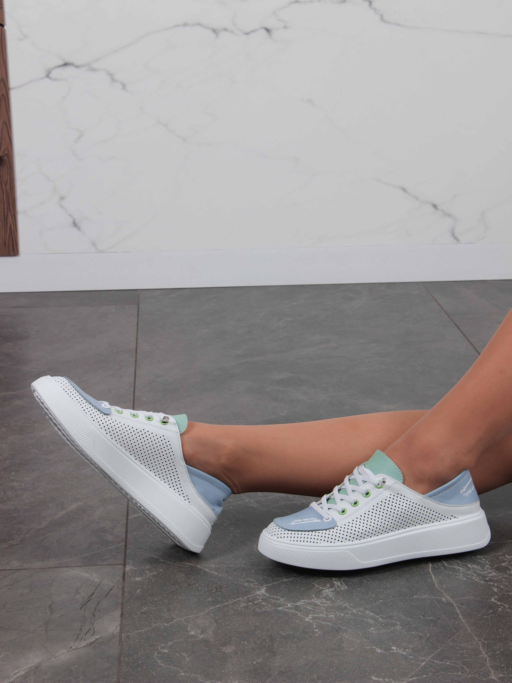 Кеды EDART 163.P.LusiR2 w.Белый-голубой-мята - Ed'art фото 10
