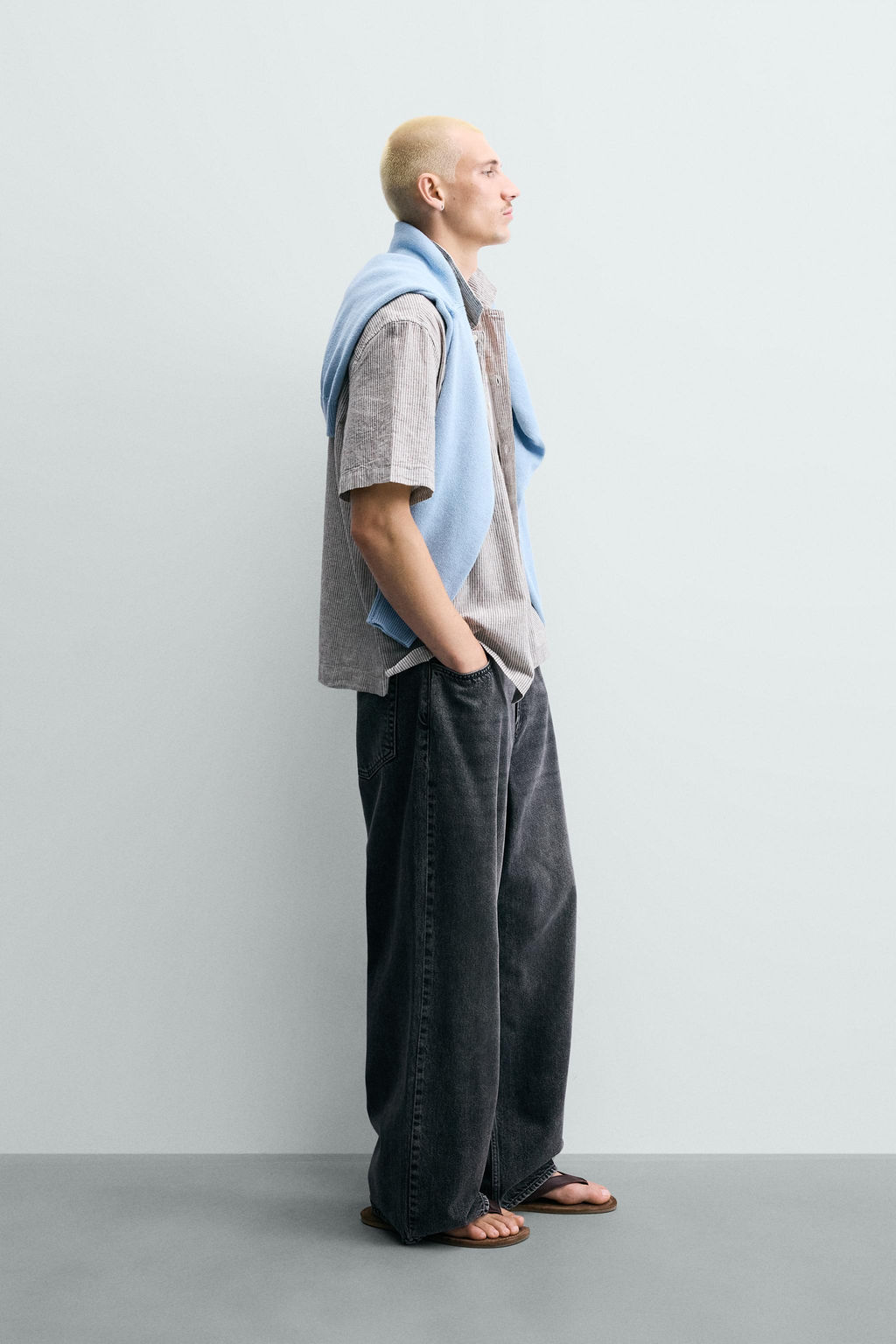 CAMISA FLUIDA RAYAS / Marr?n - Zara фото 4