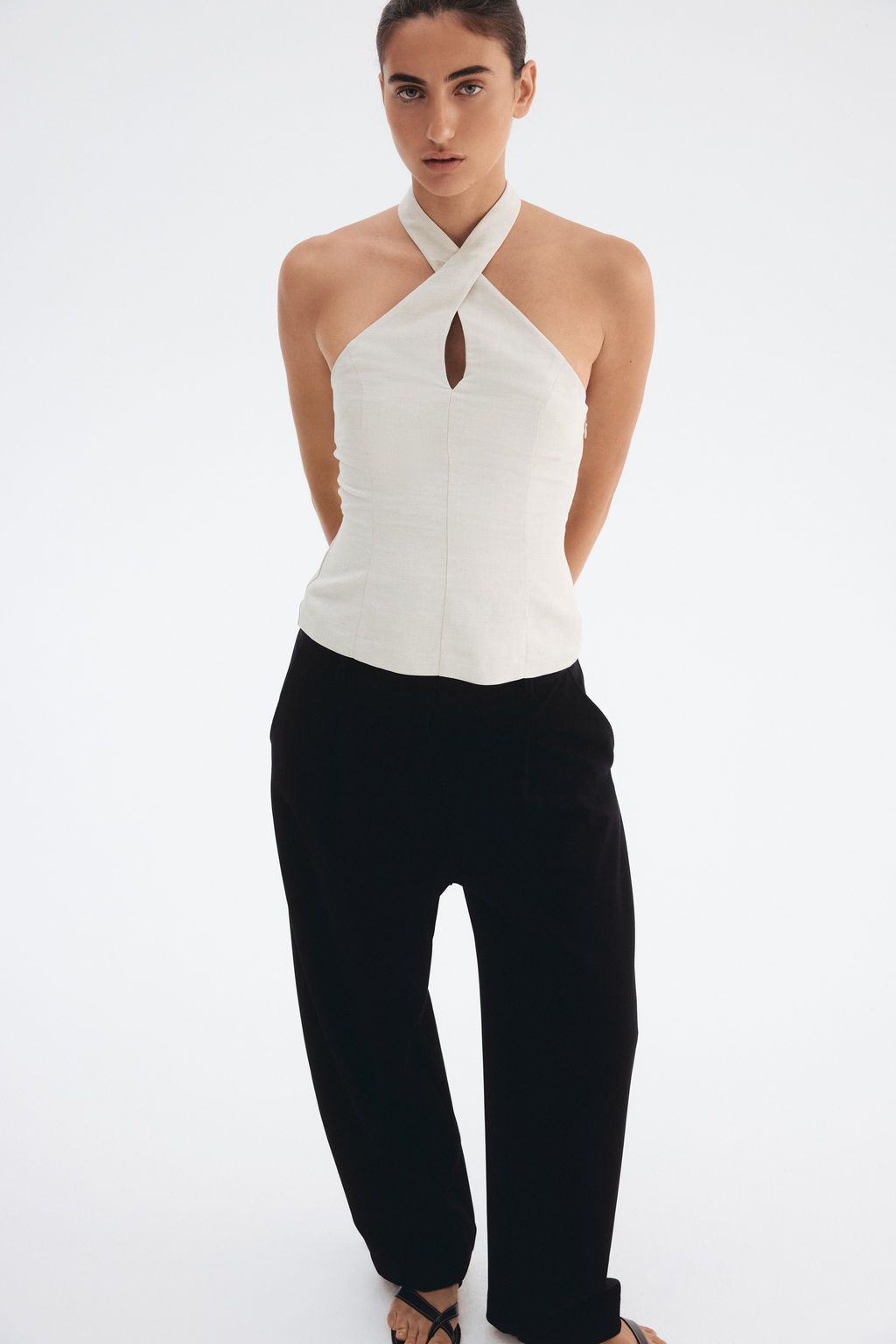 Top halter en mezcla de lino - H&m фото 3