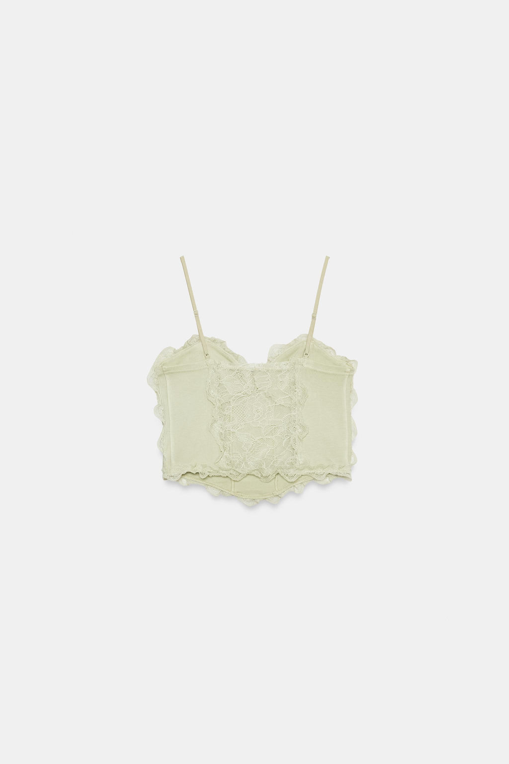 TOP CORSETERO COMBINADO ENCAJE / Khaki claro