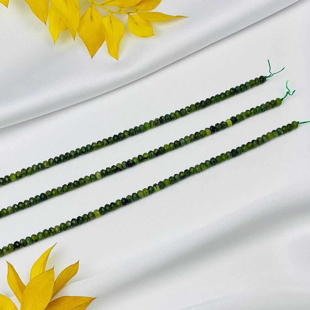 Бусины для украшений из Серпентинита "Змеевик" (120 бусин)