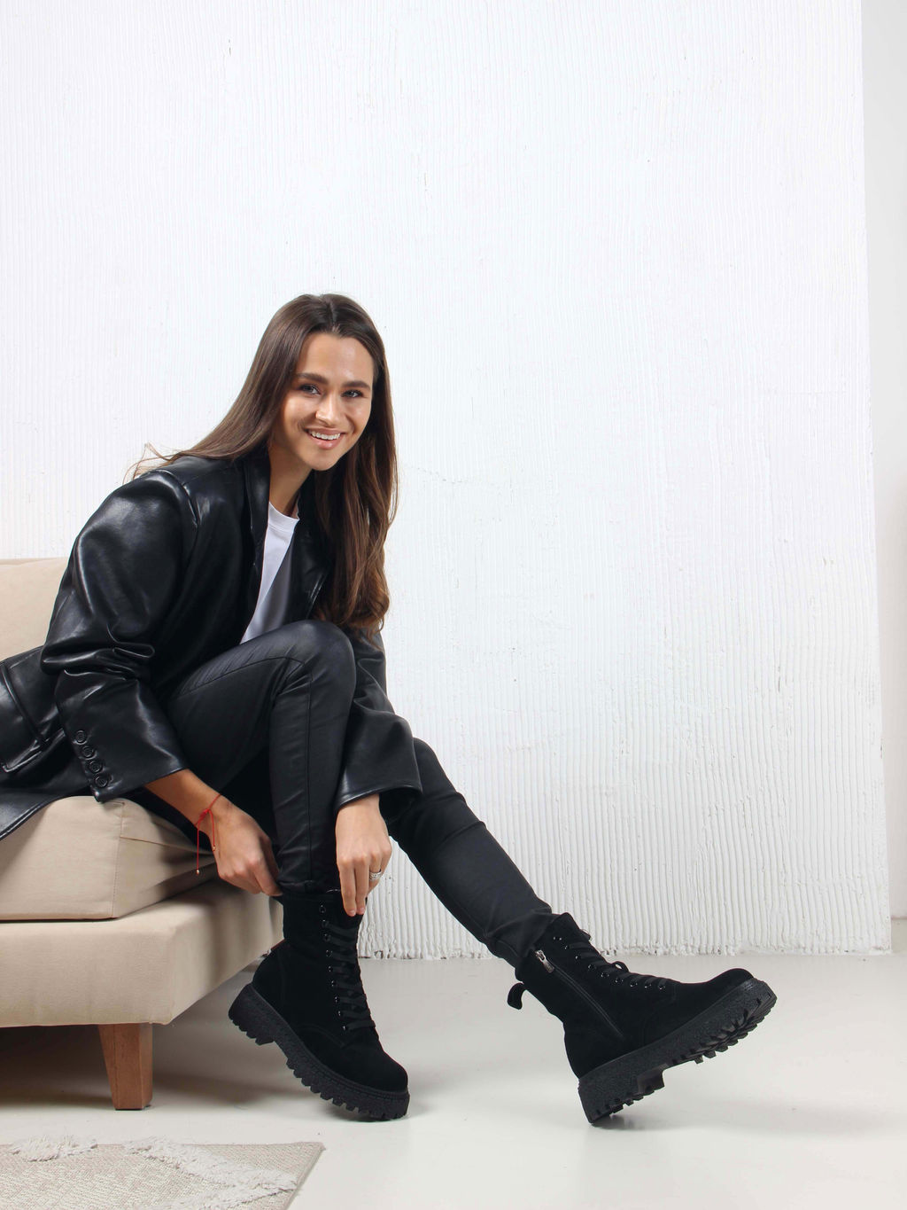 Ботинки 327.asteria.bl черный замш/Мех