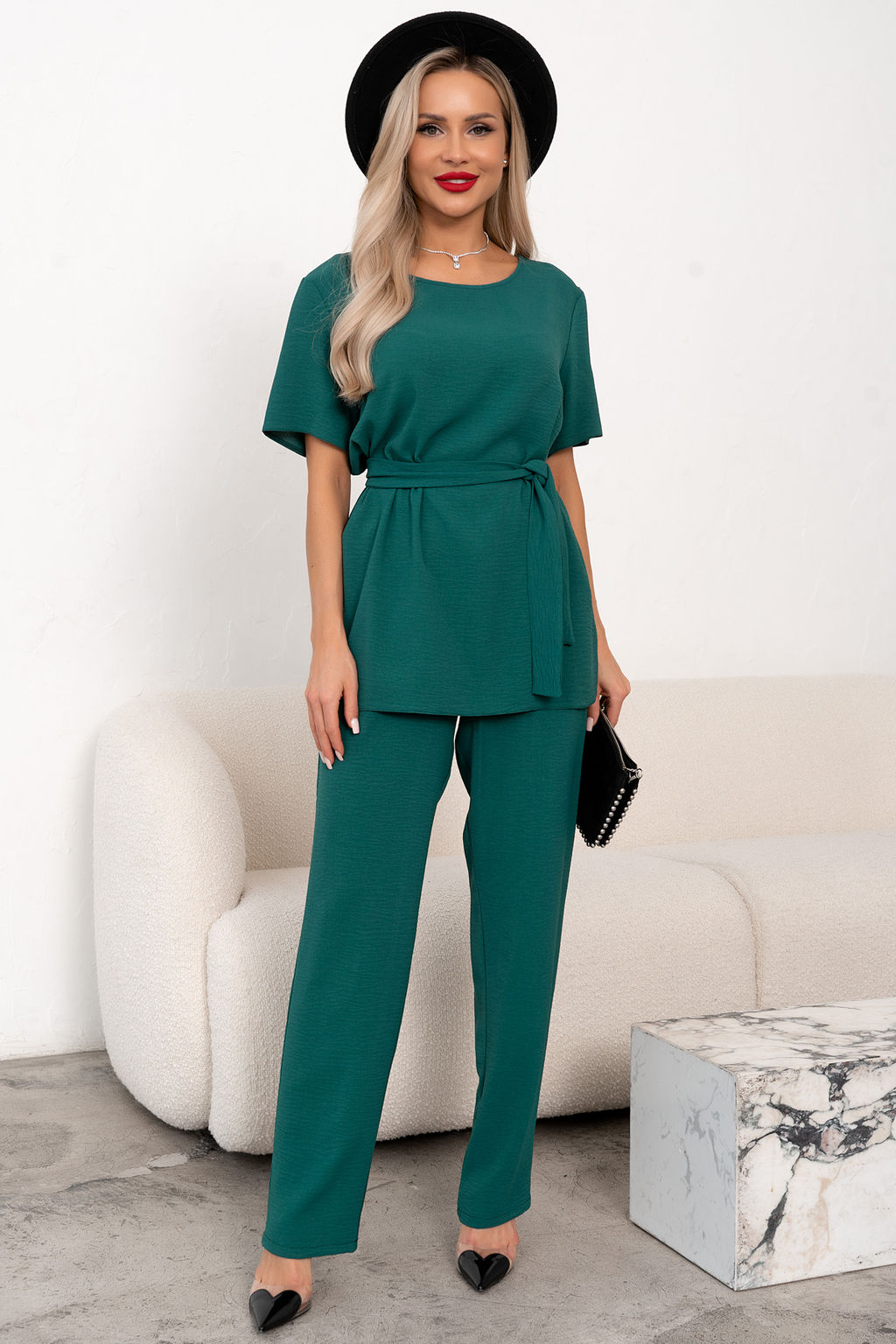 Костюм брючный (изумрудный) К11-90 - Николь фото 3