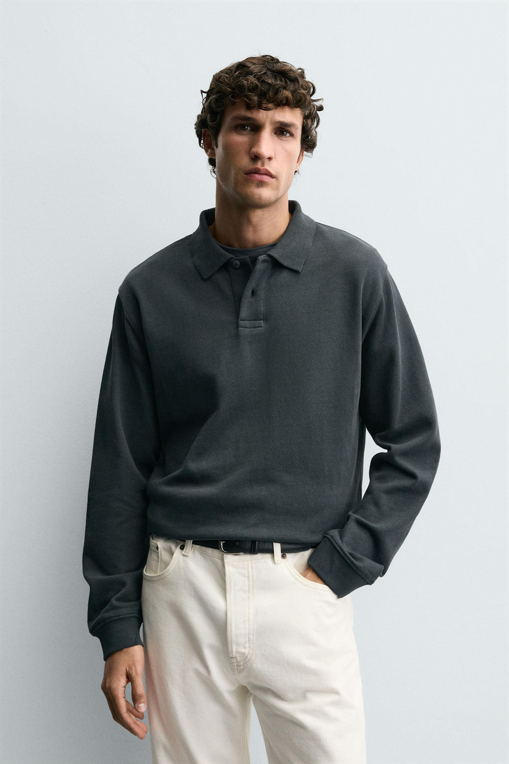 BASIC TEXTURED POLO SHIRT - Zara фото 2