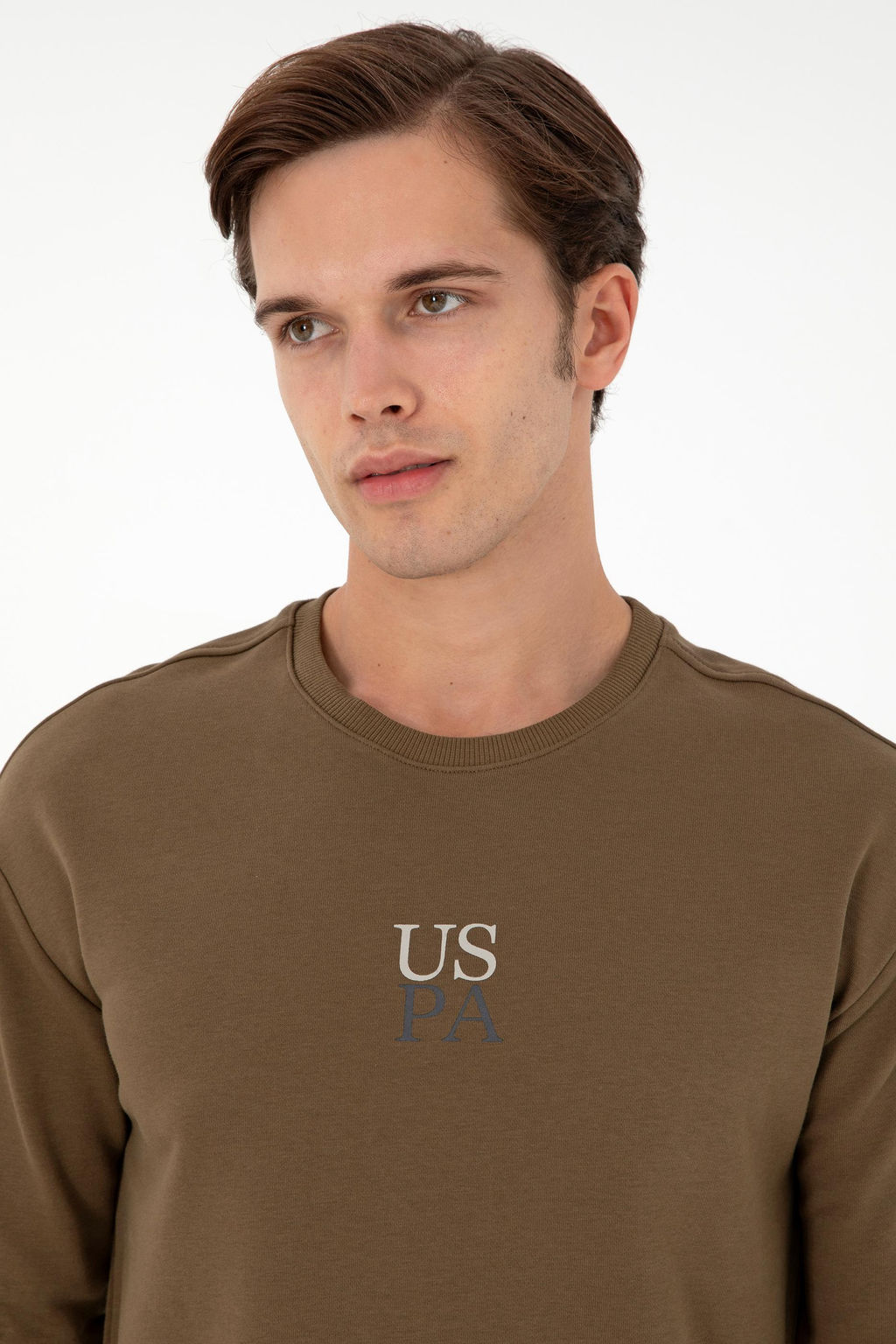 Мужской базовый свитшот цвета хаки Неожиданная скидка в корзине - U.s. polo assn фото 2