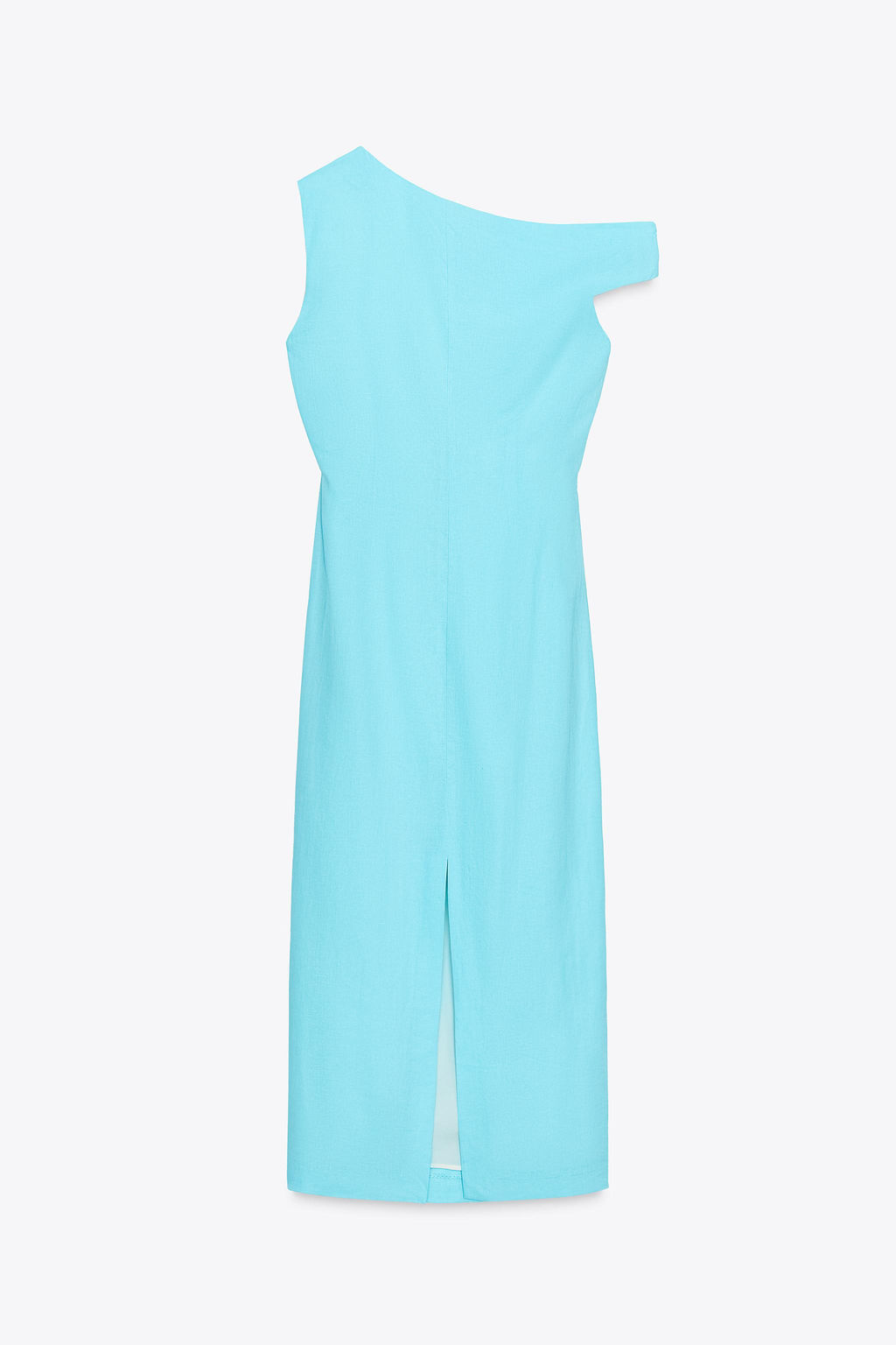 APPLIQU_ ASYMMETRIC LINEN BLEND MIDI DRESS - Zara фото 8
