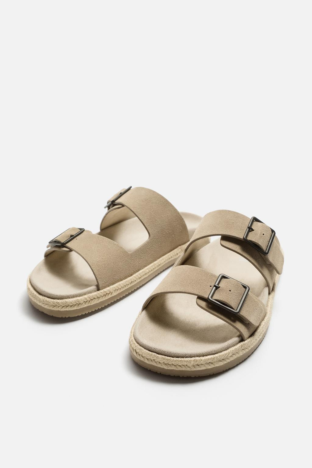 DOUBLE STRAP LEATHER SANDALS - Zara фото 10
