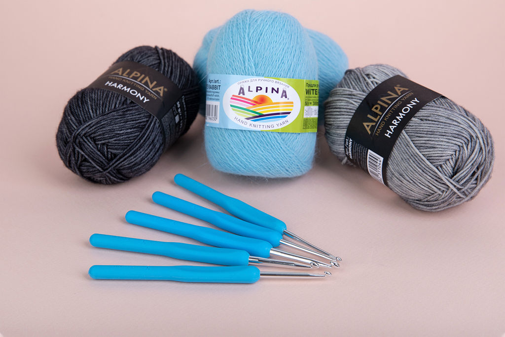 Для вязания Gamma MHP крючок с пласт.ручкой алюминий d 4.5 мм 14 см в чехле фото 7