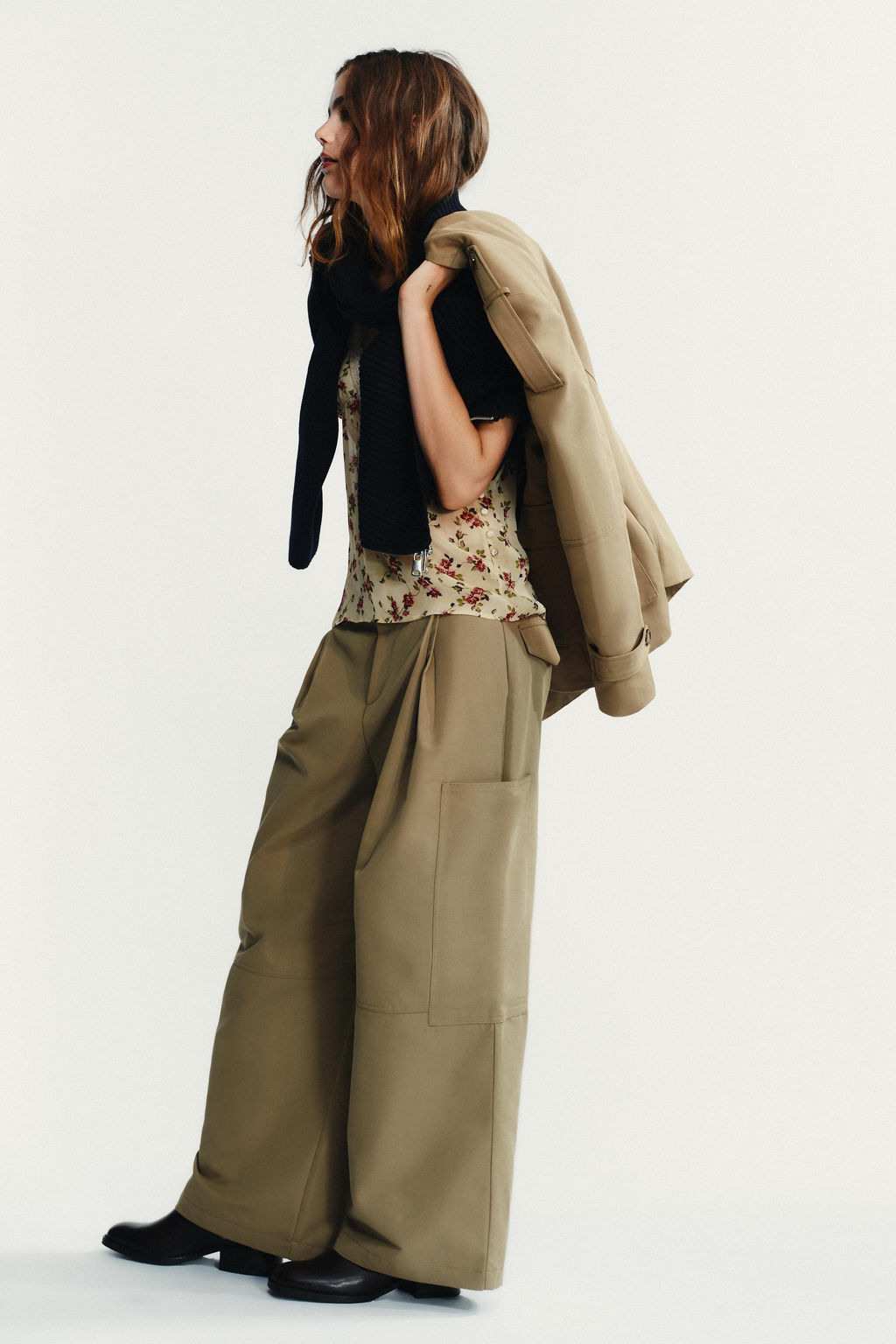 CARGO TROUSERS WITH PLEATS - Zara фото 4