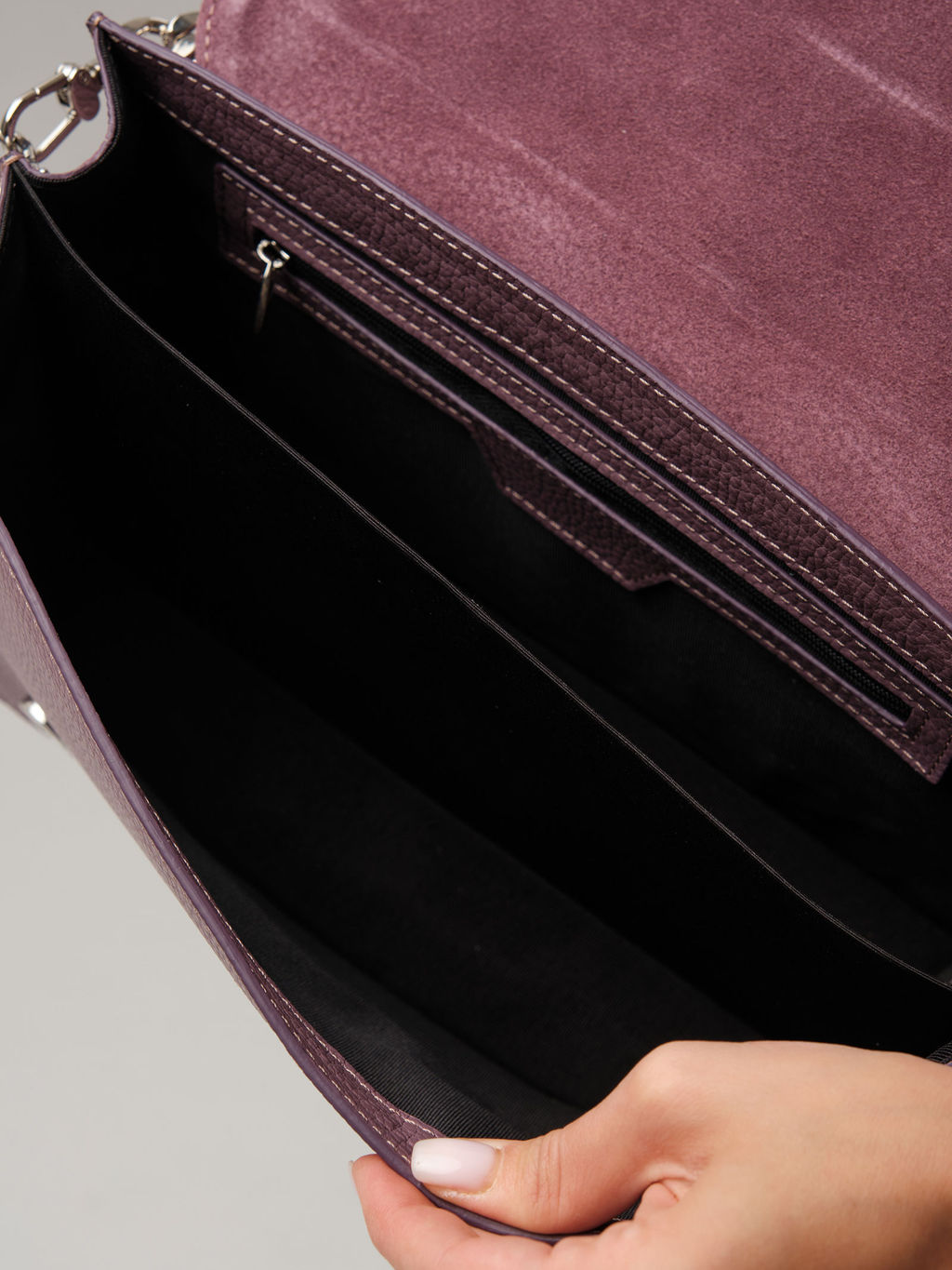 Кожаная сумка Azaro 30795 лиловая тень