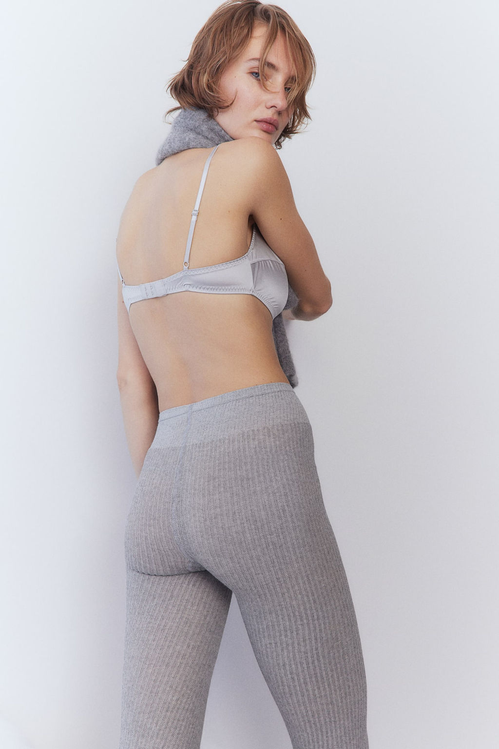 Rib-knit footless tights - H&m фото 3