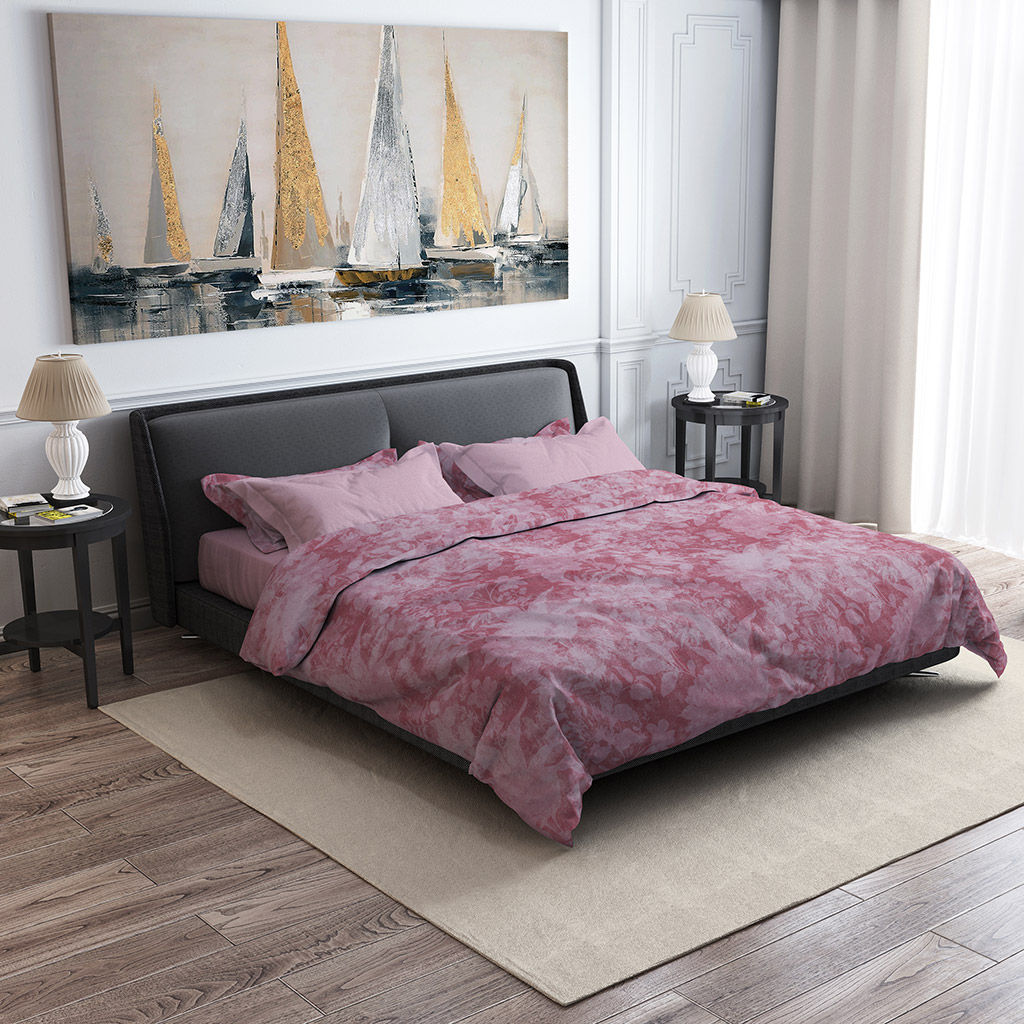 Постельное белье, комплект 2-х спальный "Есения"/"Нежный цикламеновый" 6 предметов: пододеяльник 175х215см, евро-простыня 220х240см, 2 наволочки 70х70см, 2 наволочки 50х70см - "французский кант", сатин 108г/м2, хлопок 100%, подарочная коробка 50х36,5