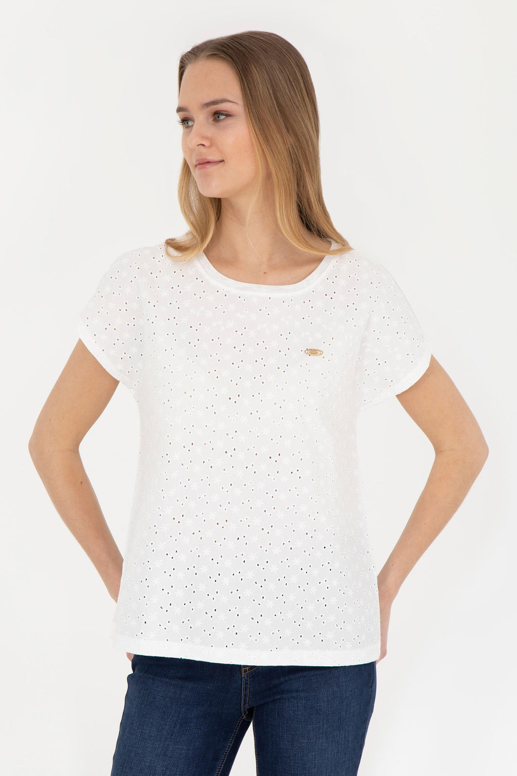 Женская футболка цвета экрю - U.s. polo assn фото 8