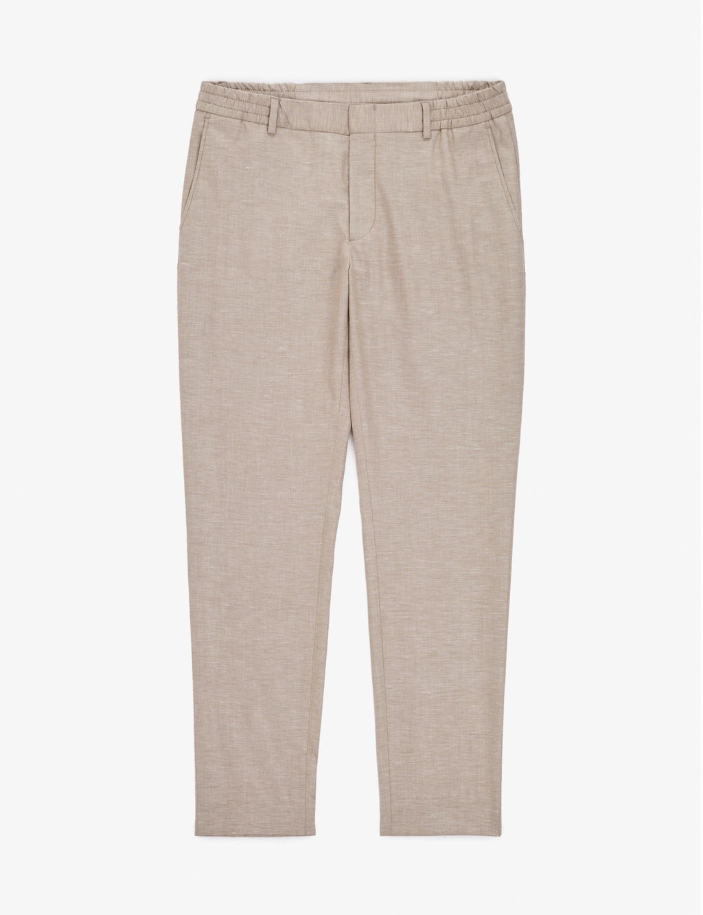 A__k Kahverengi Ex. Slim Fit Keten Kar___ml_ Tak_m Elbise