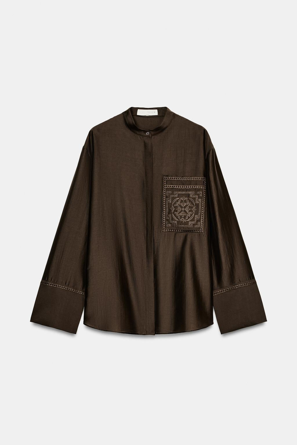 CAMISA BOLSILLO BORDADO ZW COLLECTION / Blanco - Zara фото 18