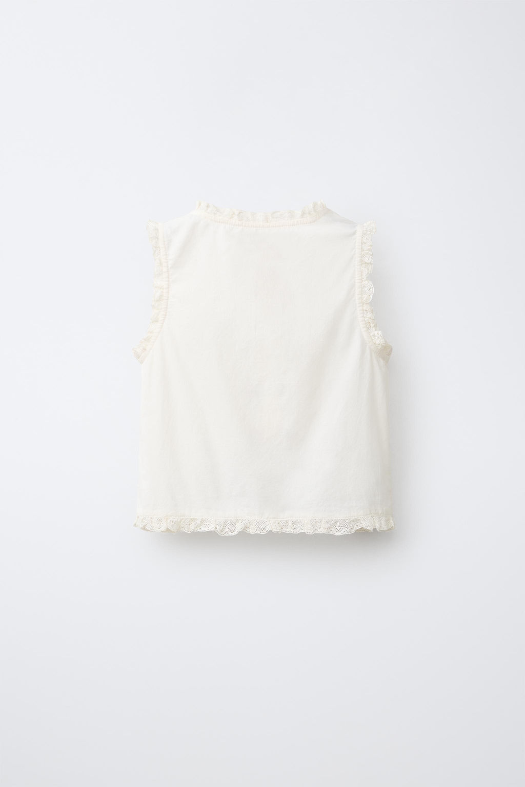 BLUSA BORDADOS PUNTILLA / Crudo - Zara фото 4