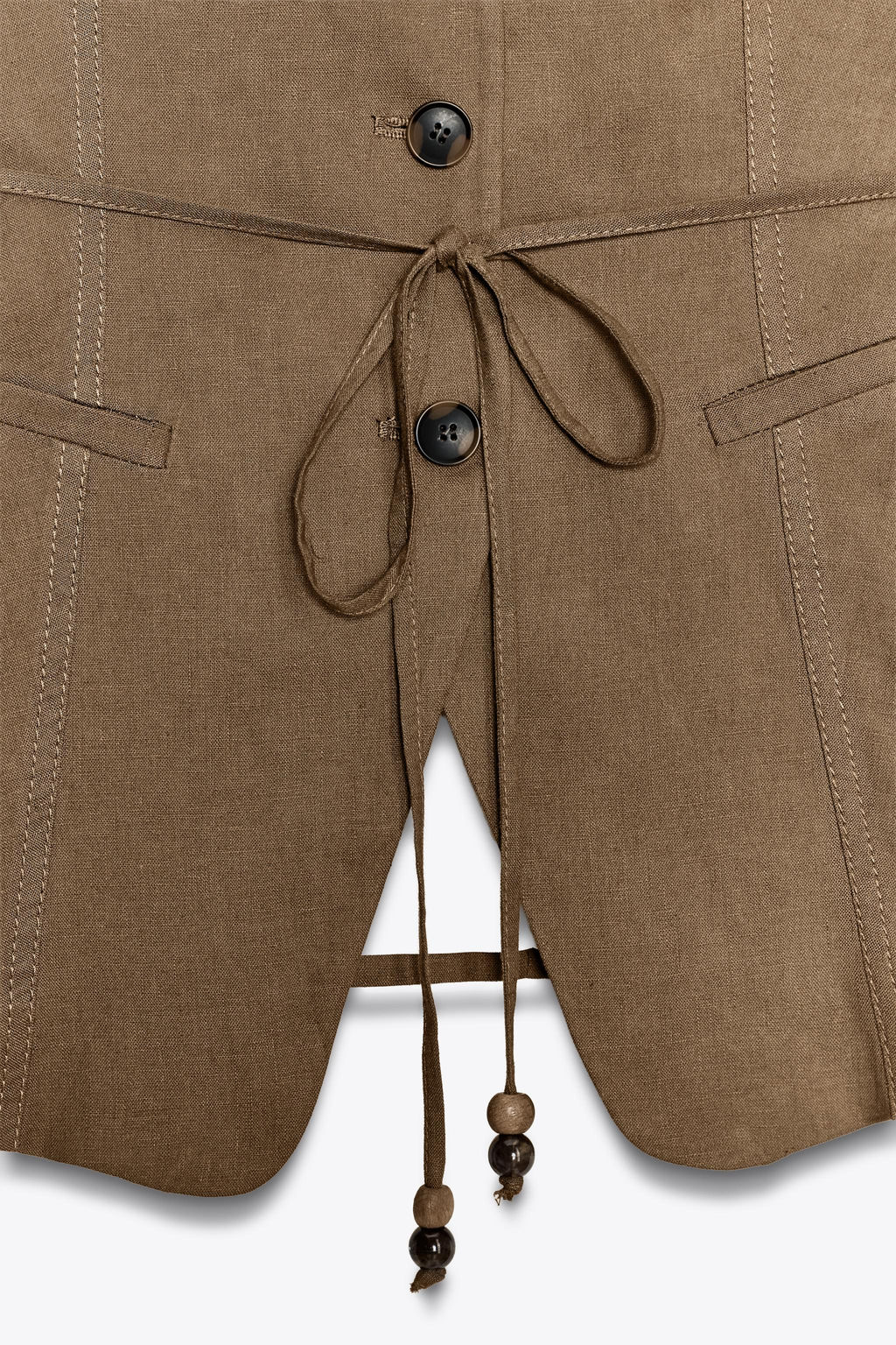 BEADED BELT WAISTCOAT IN LINEN BLEND - Zara фото 16