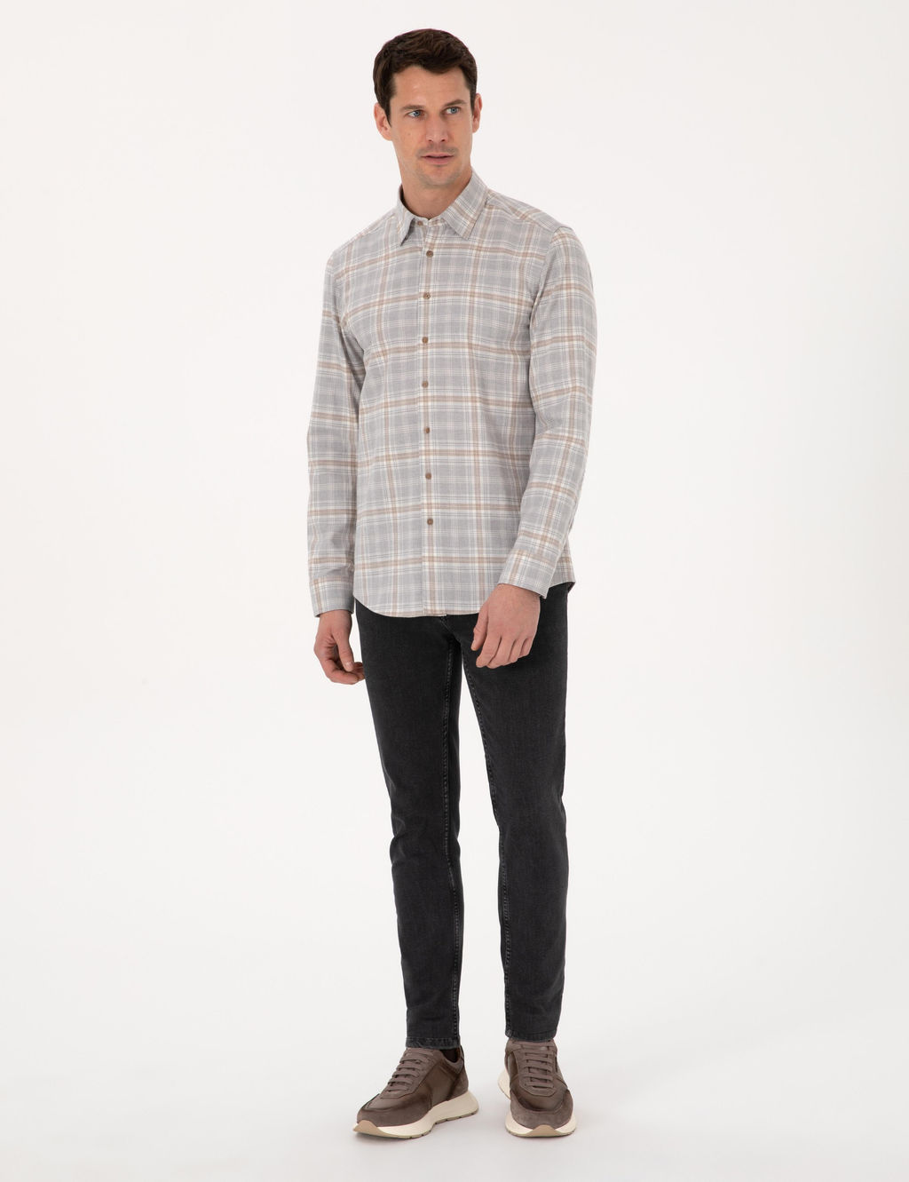 Gri Slim Fit Uzun Kollu G_mlek - Cacharel фото 4