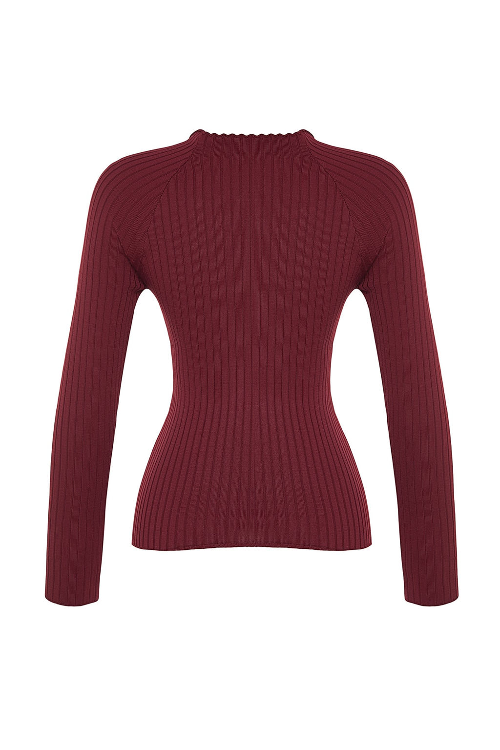Bordo Pencere/Cut Out Aksesuar Detayl? Triko Kazak TWOAW24KZ00225 - Trendyolmilla фото 7