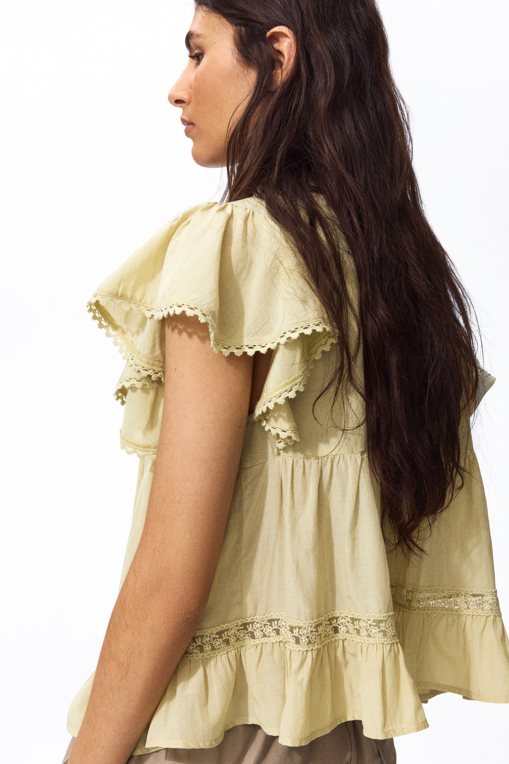 Blusa con inserciones de encaje - H&m фото 6