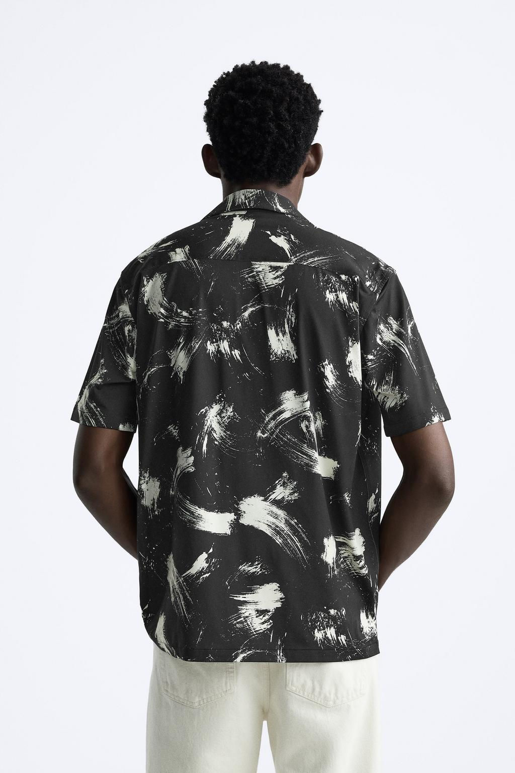 ABSTRACT PRINT STRETCH SHIRT - Zara фото 3