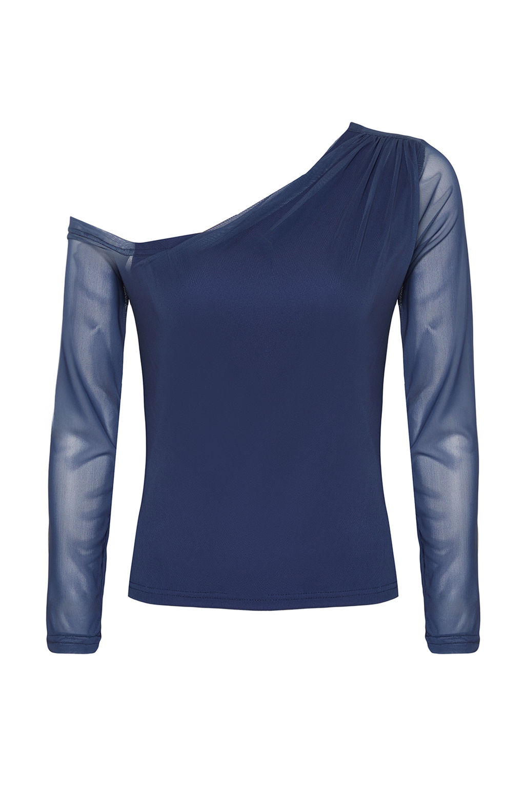 Trendyolmilla Petrol Tul Astarl? Asimetrik Yaka Orme Bluz TWOAW24BZ00051  фото 9