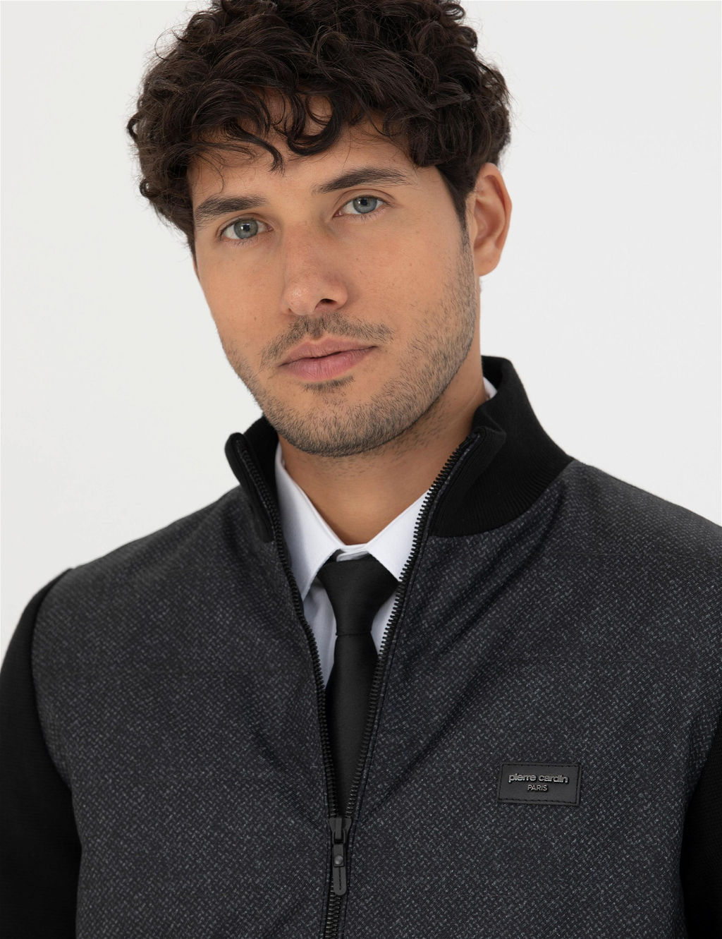 Siyah Slim Fit Fermuarl_ Triko H_rka - Pierre cardin фото 2