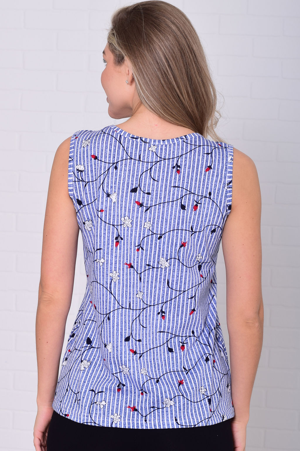 Майка женская 6-217з (мелкая полоска)